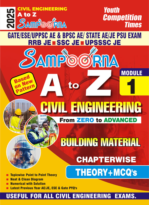 Youth Civil Engineering Bulding Material A to Z Sampoorna Vol 1 Chapterwise Theory and MCQs In English Useful For All Civil Engineering Exams