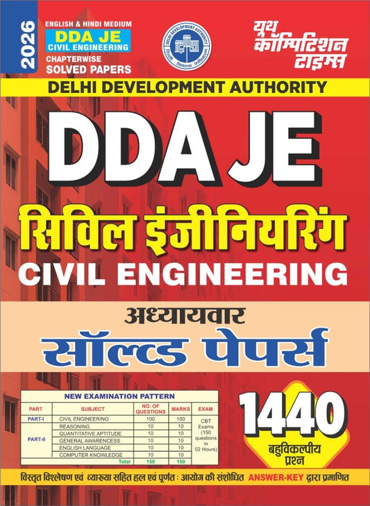 Youth DDA JE Civil Engineering 2026 Chapterwise Solved Paper English and Hindi Medium