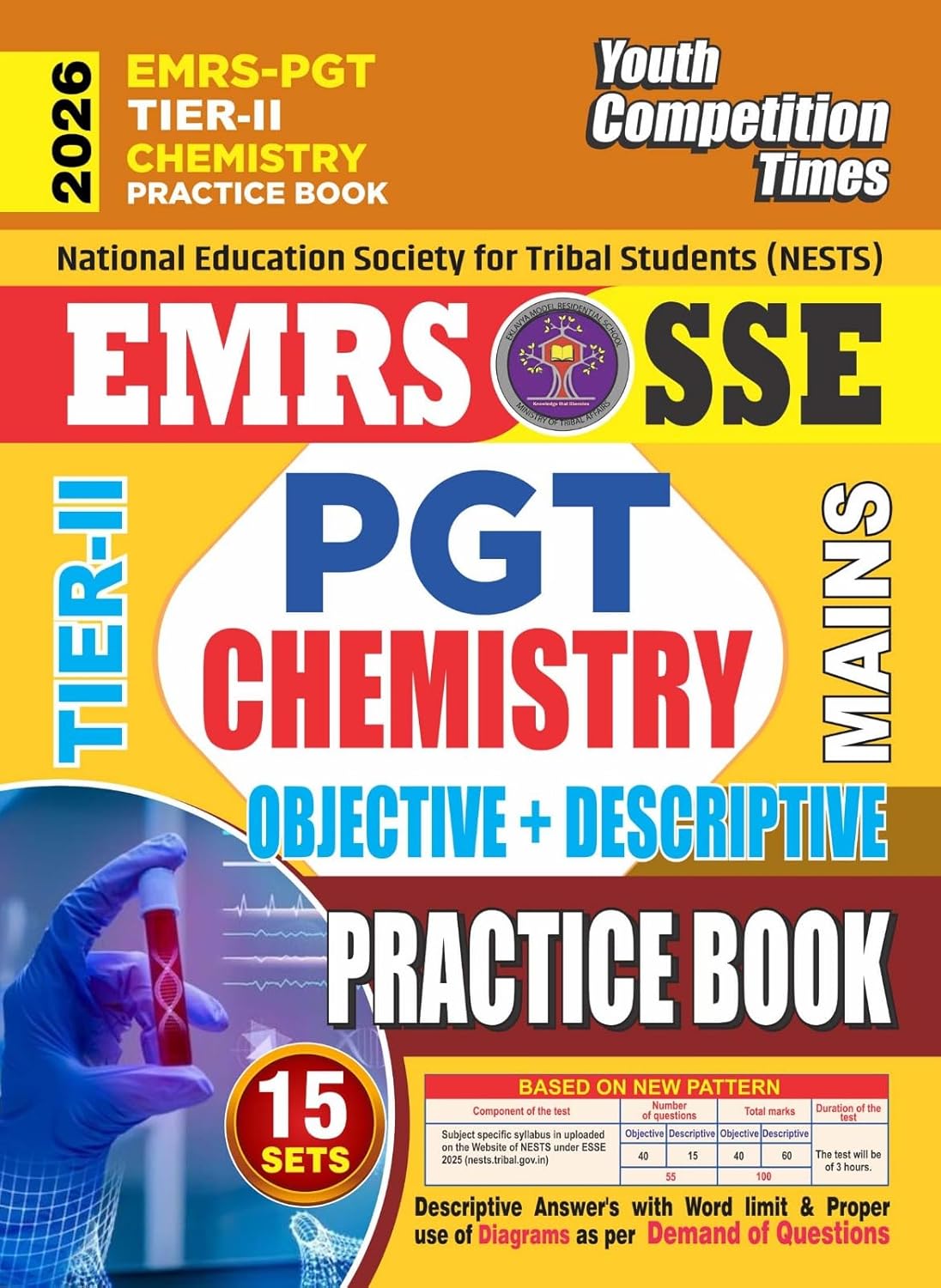 Youth EMRS SSE PGT TIER 2 2026 2027 Chemistry Mains Objective and Descriptive Questions 15 Sets Practice Book English Medium
