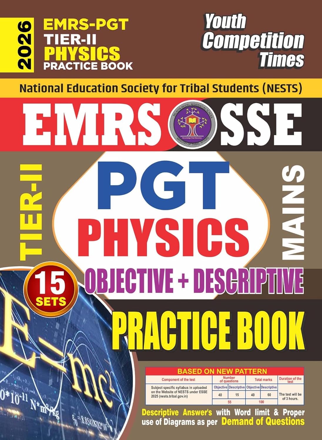 Youth EMRS SSE PGT TIER 2 2026 2027 Physics Mains Objective and Descriptive Questions 15 Sets Practice Book English Medium
