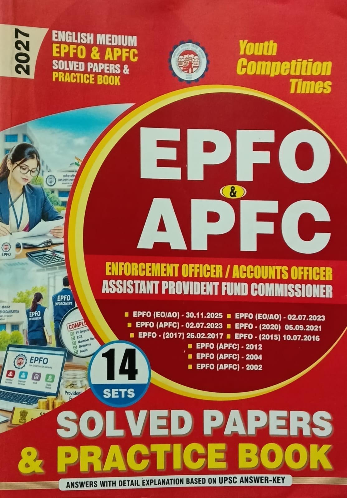 Youth EPFO and APFC 2027 Exam Solved Papers and Practice Book English Medium 14 Sets