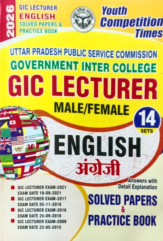 Youth GIC Lecturer English Solved Papers and Practice Book for UP Government Inter College Lecturer 14 Sets Exam 2026
