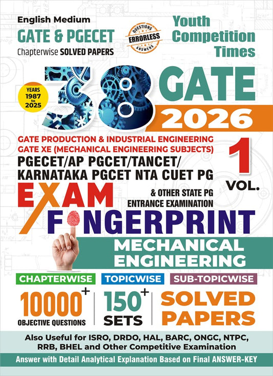  Youth Gate and PGECET 2026 Fingerprint Volume 1 Mechanical Engineering Chapterwise Solved Papers with 10000+ Objective Questions English Medium
