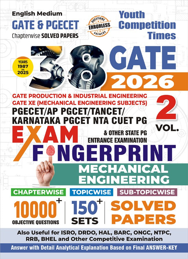 Youth Gate and PGECET 2026 Fingerprint Volume 2 Mechanical Engineering Chapterwise Solved Papers English Medium