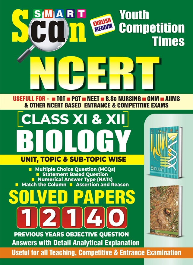 Youth NCERT Class 11 and 12 Biology Unit Topic and Sub Topic Wise Solved Papers Smart Scan English Medium