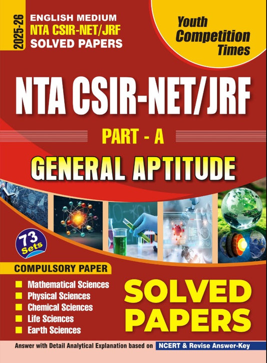 Youth NTA CSIR NET JRF 2026 General Aptitude Part A Compulsory Solved Papers 73 Sets English Medium
