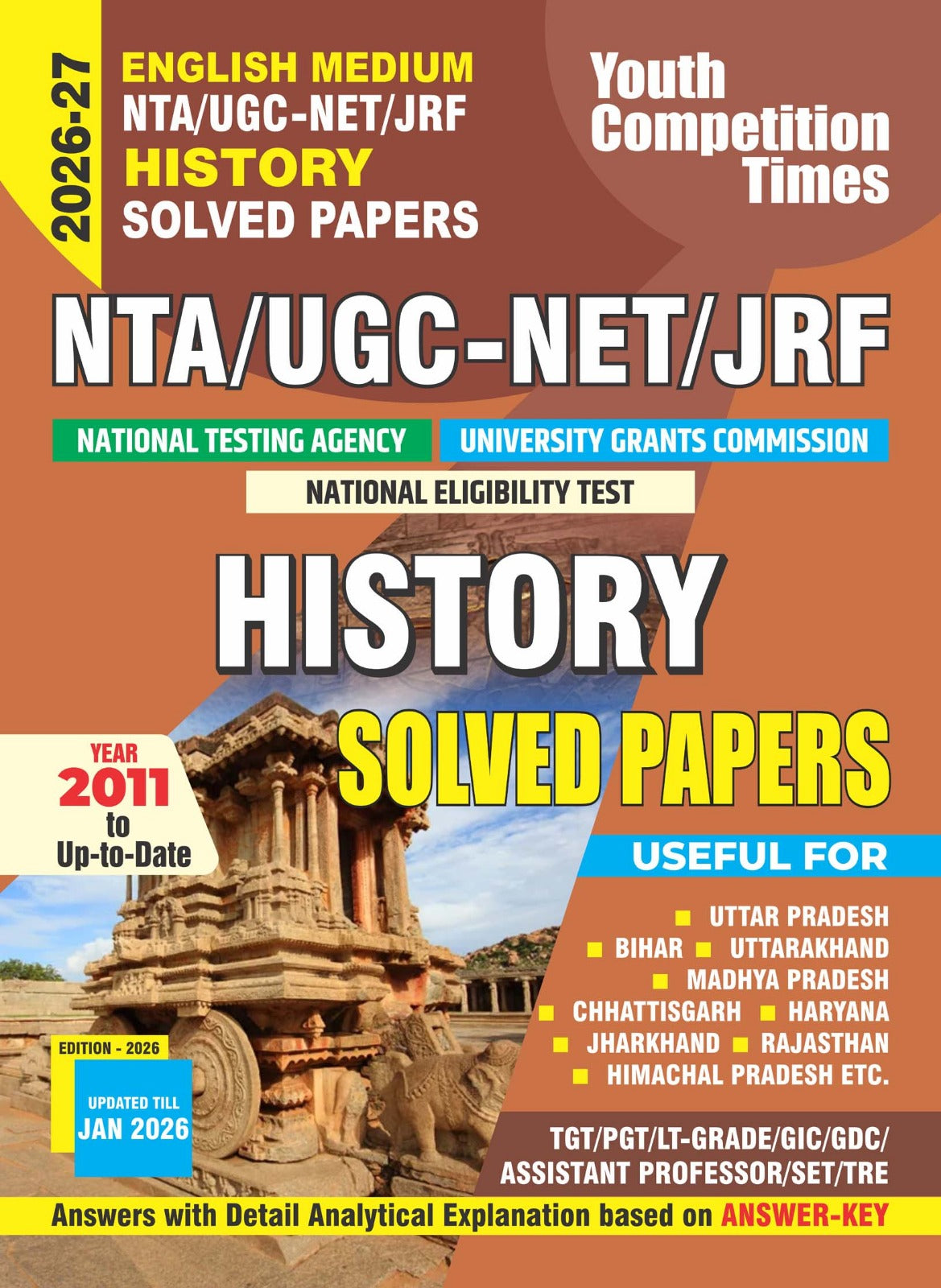 Youth NTA UGC NET JRF 2026 2027 History Solved Papers Year 2011 to Up to Date English Medium