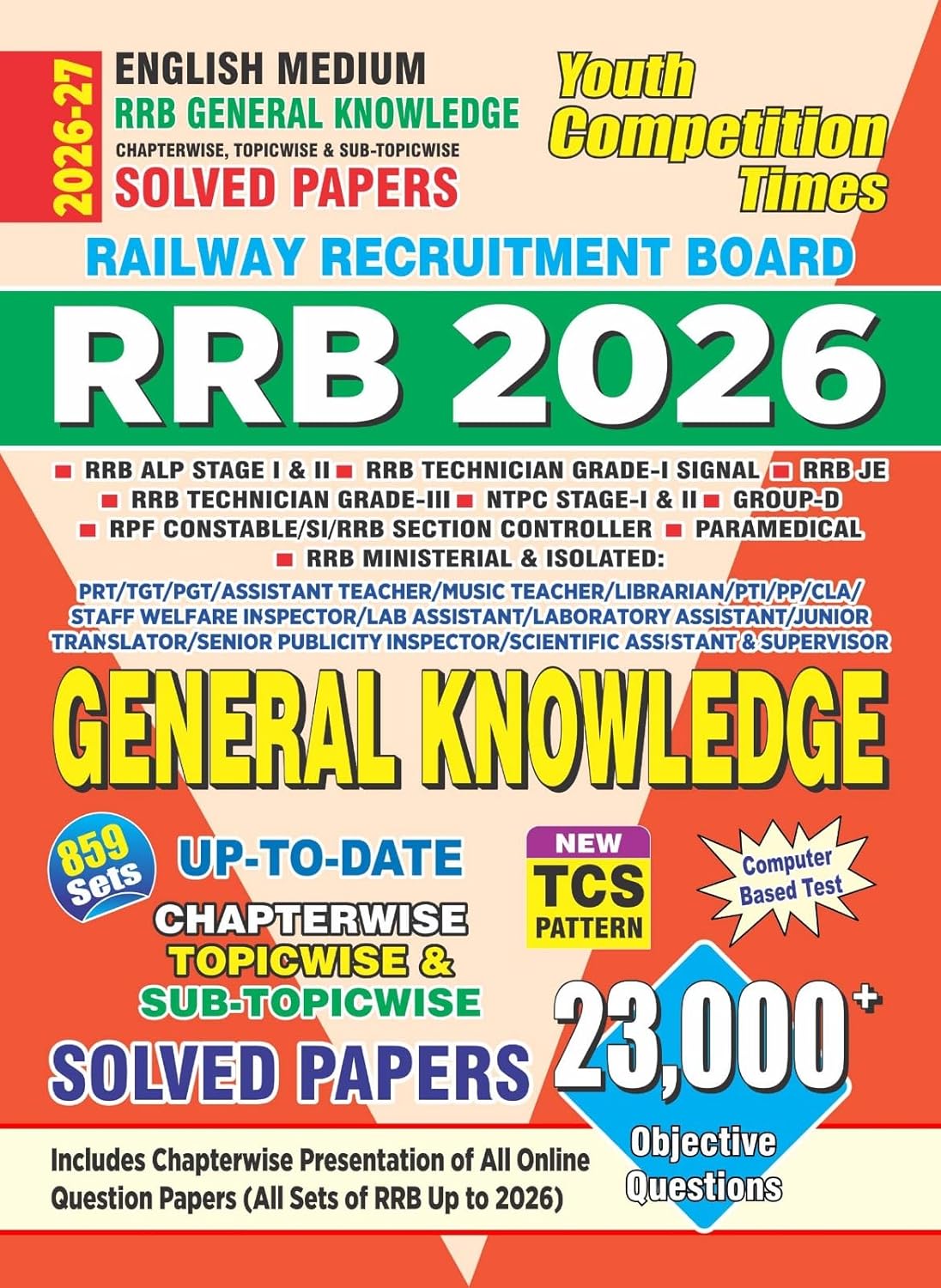 Youth RRB 2026 General Knowledge Solved Papers Chapterwise New TCS Pattern 859 Sets English Medium