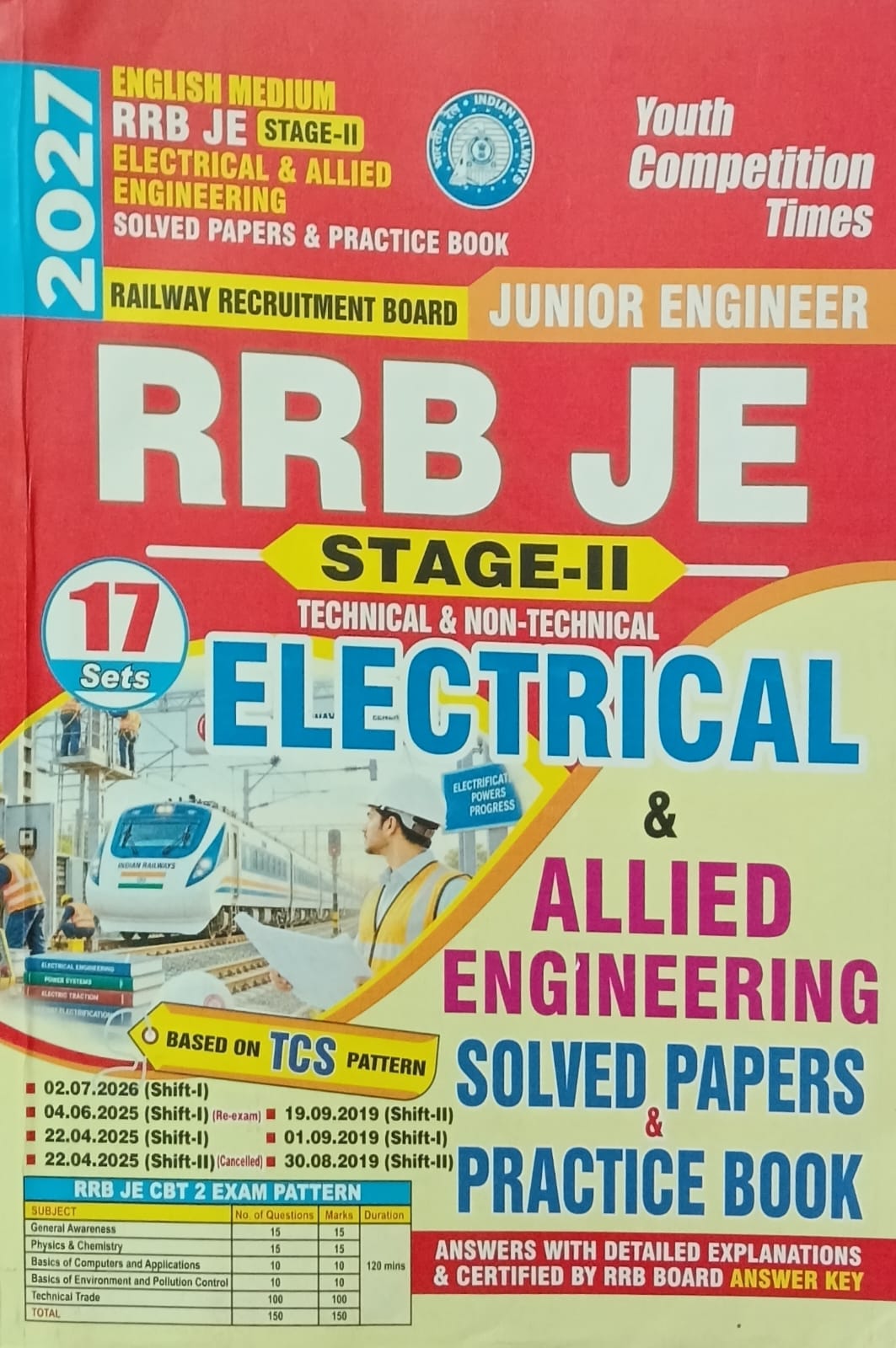 Youth RRB JE Stage-II 2027 Electrical and Allied Engineering Solved Papers and Practice Book English Medium 17 Sets