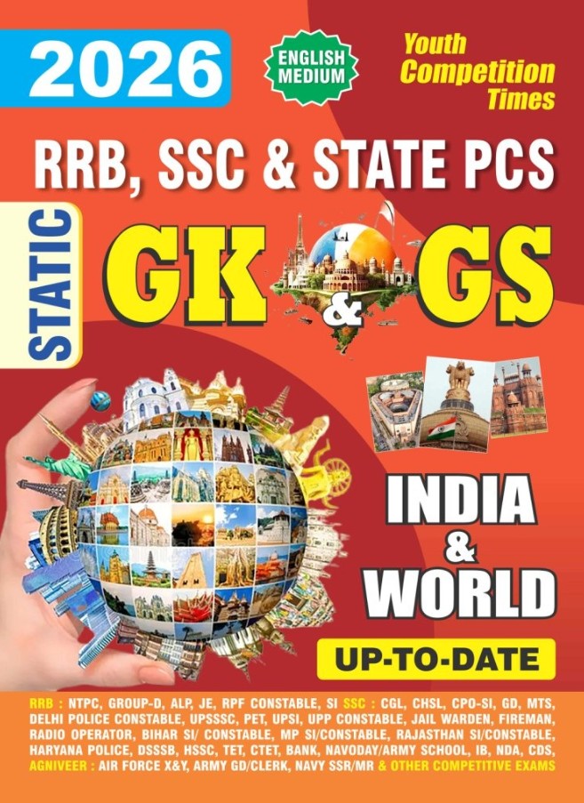 Youth Static GK and GS 2026 RRB SSC and State PCS GK India and World Up To Date English Medium