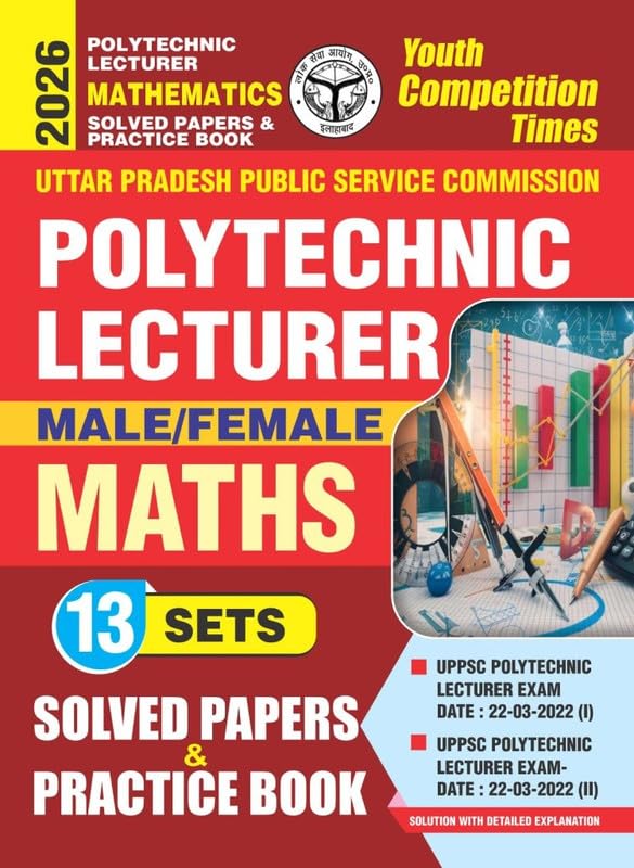 Youth UPPSC 2026 Polytechnic Lecturer Mathematics Solved Papers and Practice Book 13 Sets Male/Female English and Hindi Medium