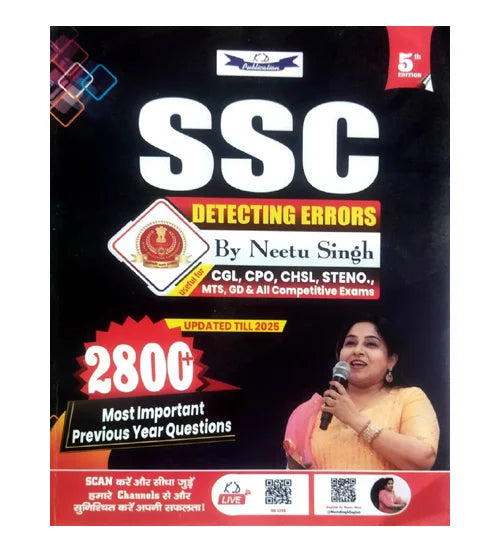KD Neetu Singh SSC Detecting Errors 2800+ PYQs 2025 Updated 5th Edition English Medium for SSC and All Competitive Exams